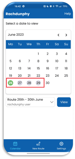 Calendar View of Routes-1