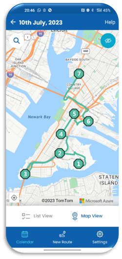 Map view of schedule